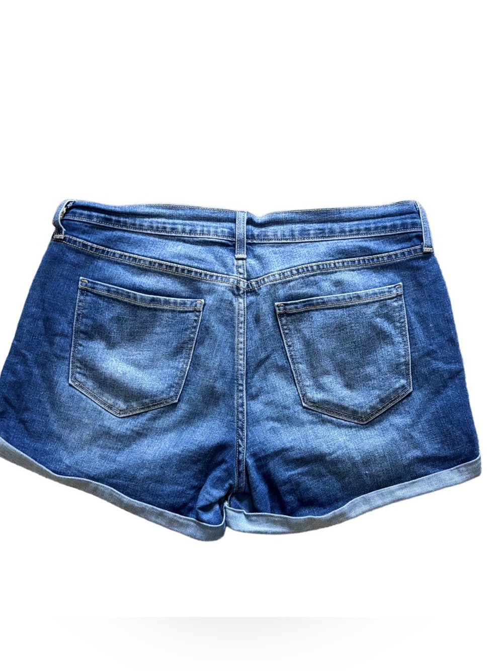 Old Navy Boyfriend Denim Shorts Distressed Cuffed Mid Rise Size 10 - Picture 2 of 4